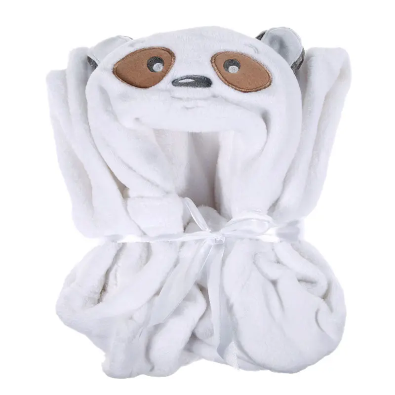 Cartoon 3D Baby Blanket Borns Hold Flannel Hooded Blanket Swaddling Toddlers Infant Envelope Borns Hooded Bathrobe Towel 1