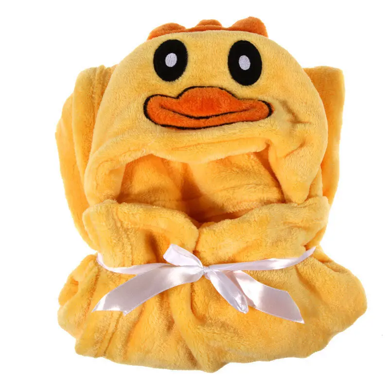 Cartoon Animals Flannel Toddler Bedding Baby Kid's Hooded Bath Towel Coral Velvet Toddler St Cute Blanket Baby Robe Bedding 1