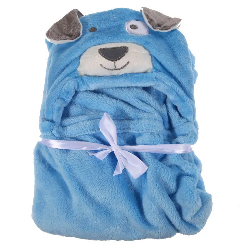Cartoon Animals Flannel Toddler Bedding Baby Kid's Hooded Bath Towel Coral Velvet Toddler St Cute Blanket Baby Robe Bedding 3