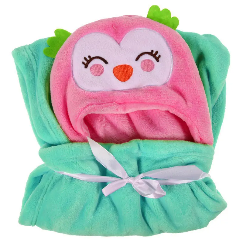 Cartoon Animals Flannel Toddler Bedding Baby Kid's Hooded Bath Towel Coral Velvet Toddler St Cute Blanket Baby Robe Bedding 5