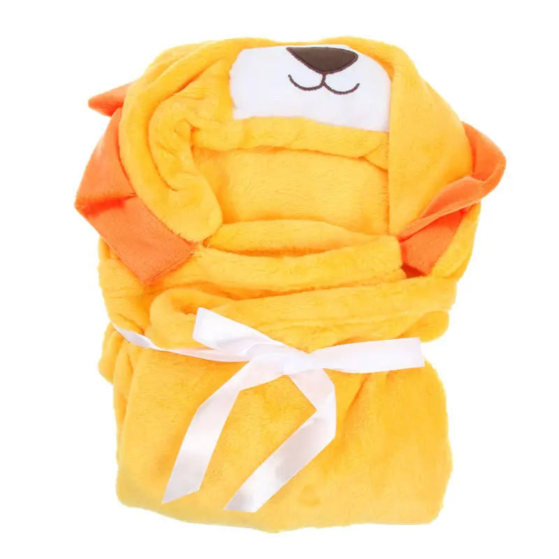 Cartoon Animals Flannel Toddler Bedding Baby Kid's Hooded Bath Towel Coral Velvet Toddler St Cute Blanket Baby Robe Bedding 6