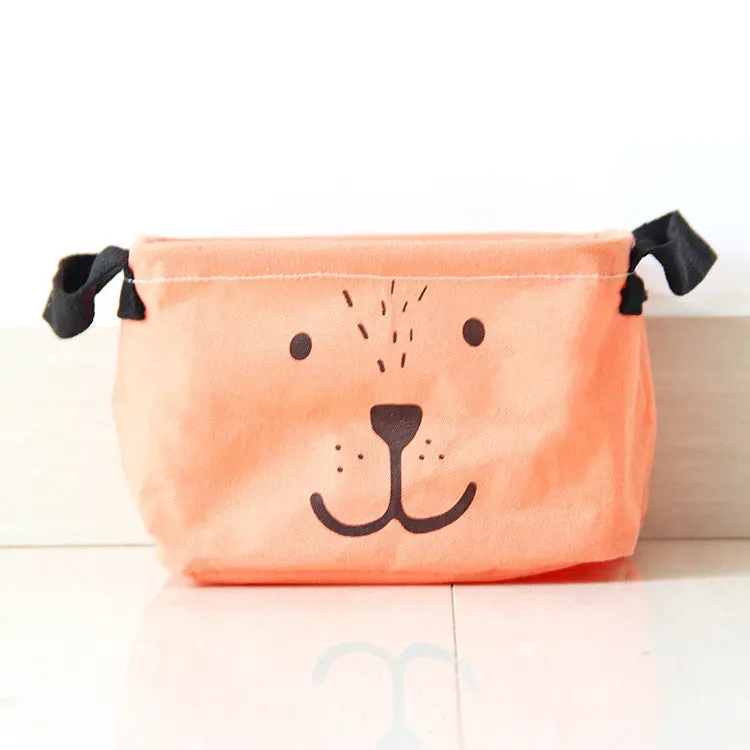 Cartoon Linen Desk Storage Box Holder Home Cotton Organizer Case Jewelry Cosmetic Stationery Sundries Cute Animal Decor 94881 1