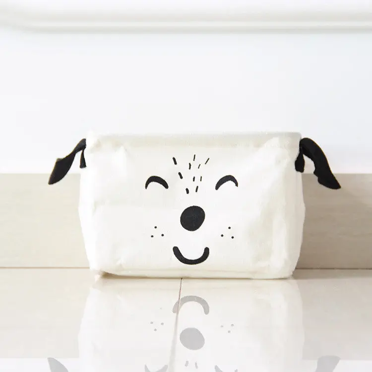 Cartoon Linen Desk Storage Box Holder Home Cotton Organizer Case Jewelry Cosmetic Stationery Sundries Cute Animal Decor 94881 3