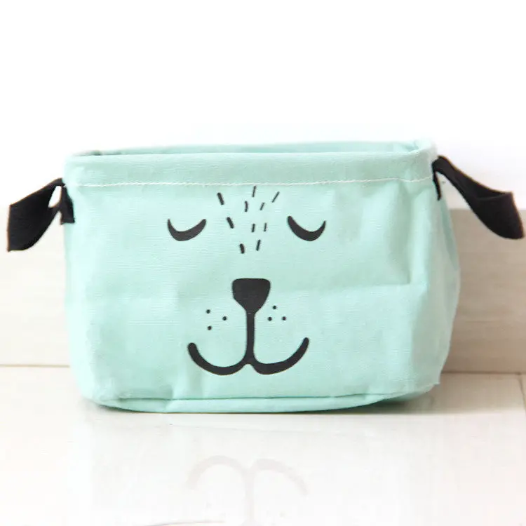 Cartoon Linen Desk Storage Box Holder Home Cotton Organizer Case Jewelry Cosmetic Stationery Sundries Cute Animal Decor 94881 5