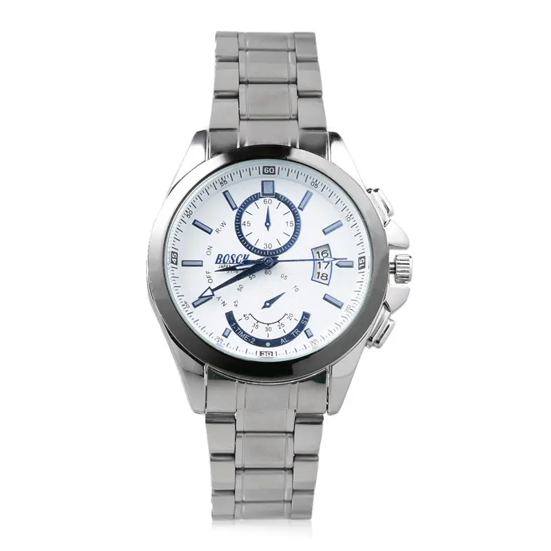 Casual Business Watch Stainless Steel Band Water Resistant Quartz Auto Day Date Wristwatch 1