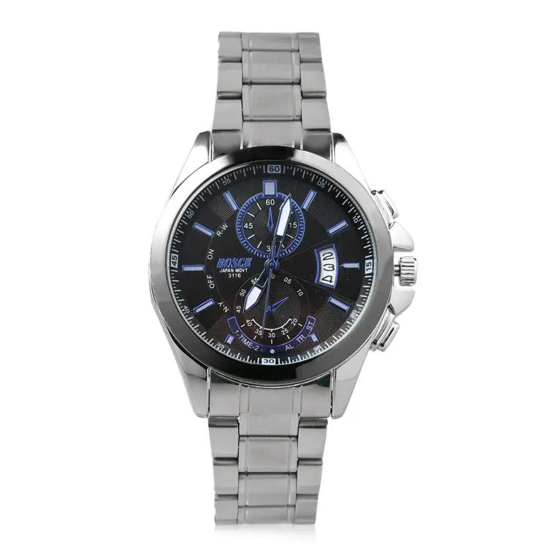 Casual Business Watch Stainless Steel Band Water Resistant Quartz Auto Day Date Wristwatch 3
