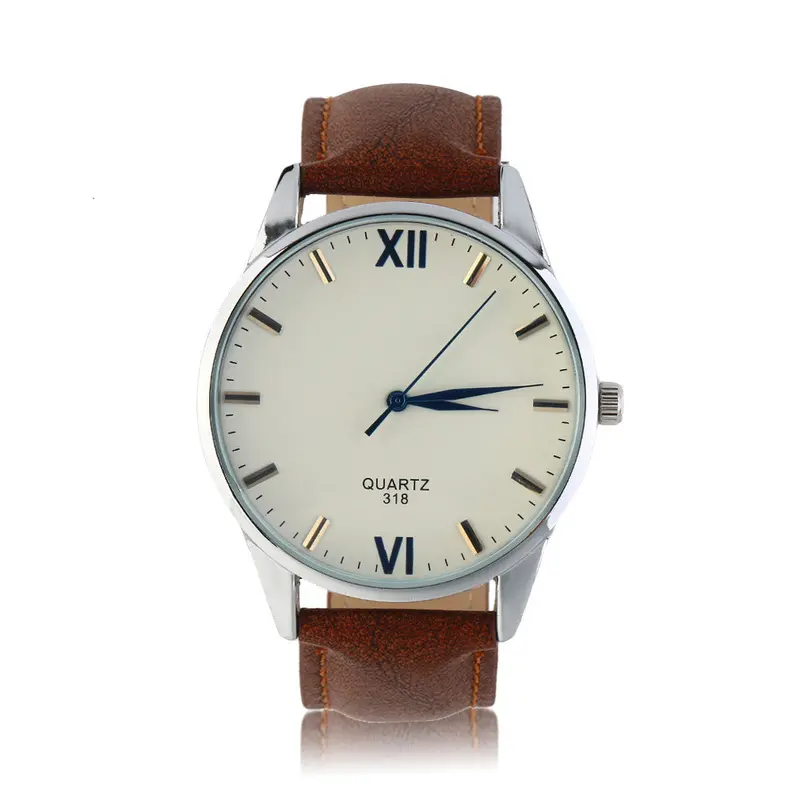 Casual Businesswatch Blue Glass Leather Quartz Watches 1
