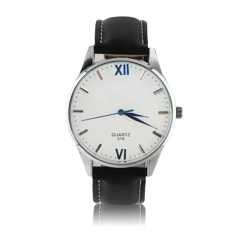Casual Businesswatch Blue Glass Leather Quartz Watches 2