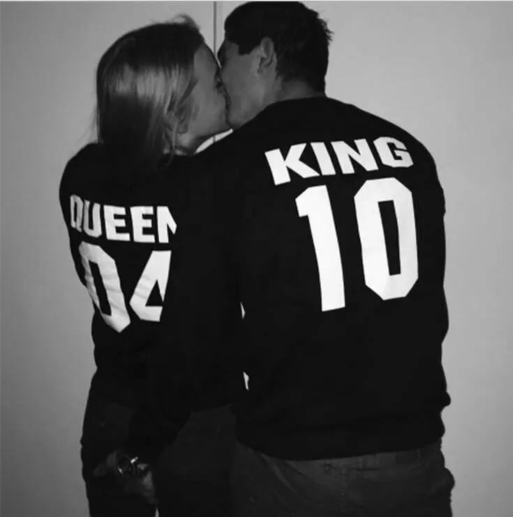 Casual Couple Sweatshirt Pullover Couples Hoodies Sweatshirts Letter Print King And Queen Hoodie Gv289 3
