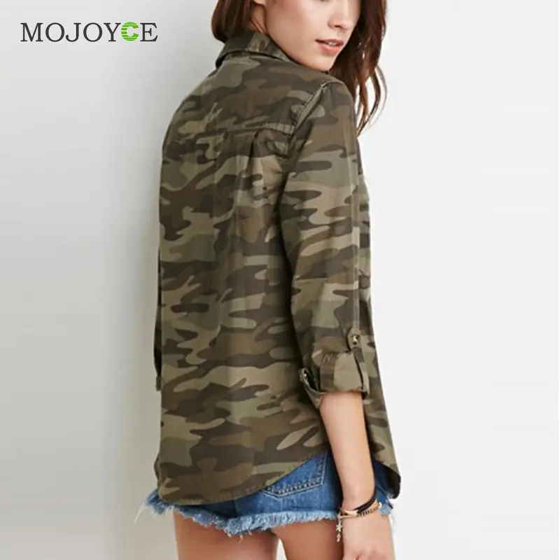 Casual Fashion Jacket Women Camouflage Army Jacket Sheath Outerwear Pocket Vogue Women Coat Cardigan Jaqueta Feminina 3