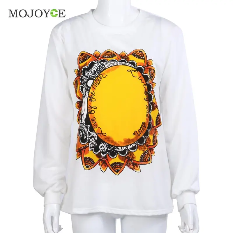 Casual Hoodies Women Long Sleeve Hoodie Sun Flower Print Fashion Graphic Sweatshirt Tracksuit Sweatshirt Women Moleton Feminina 3