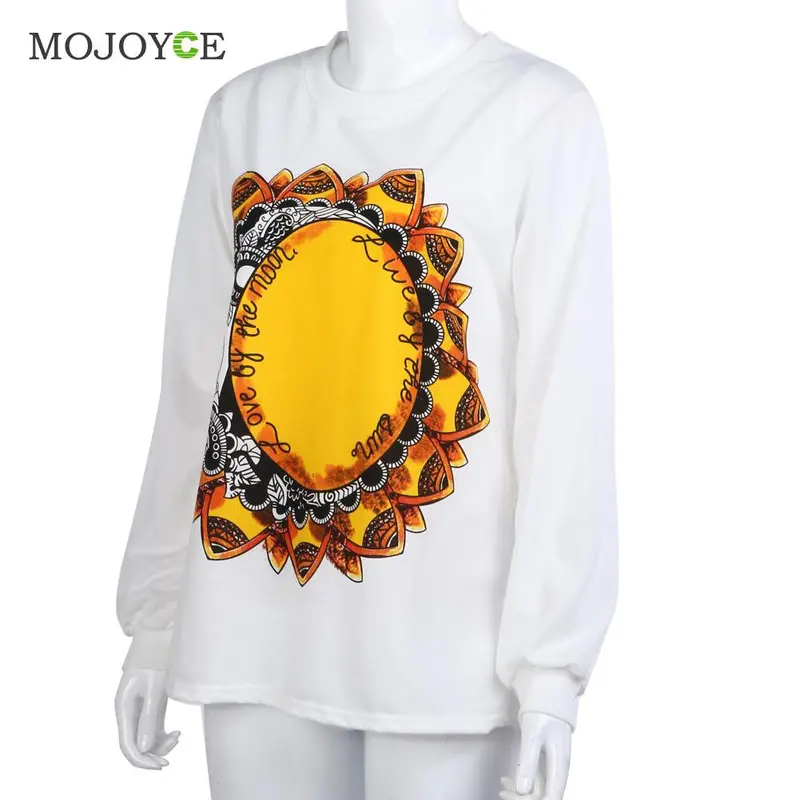 Casual Hoodies Women Long Sleeve Hoodie Sun Flower Print Fashion Graphic Sweatshirt Tracksuit Sweatshirt Women Moleton Feminina 4