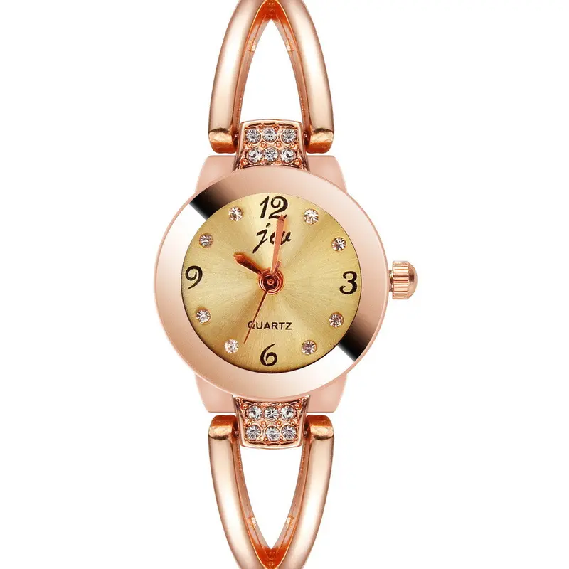 Casual Ladiescrystal Stainless Steel Quartz Analog Wrist Watch Wristwatch Relogio Feminino 1
