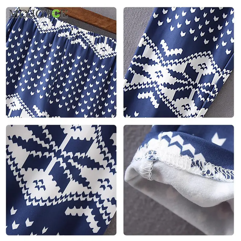 Casual Leaves Geometry Print Reindeer Fully Lined Leggings Women Girls Stretchy Vintage Slim Skinny Pencil Pants Plus Size S-Xl 8