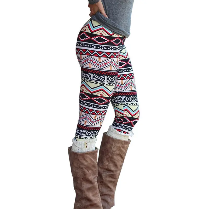 Casual Leggings Women Lady Skinny Geometric Print Stretchy Jegging Pants Slim Leggings Fast Shipping Feida 1