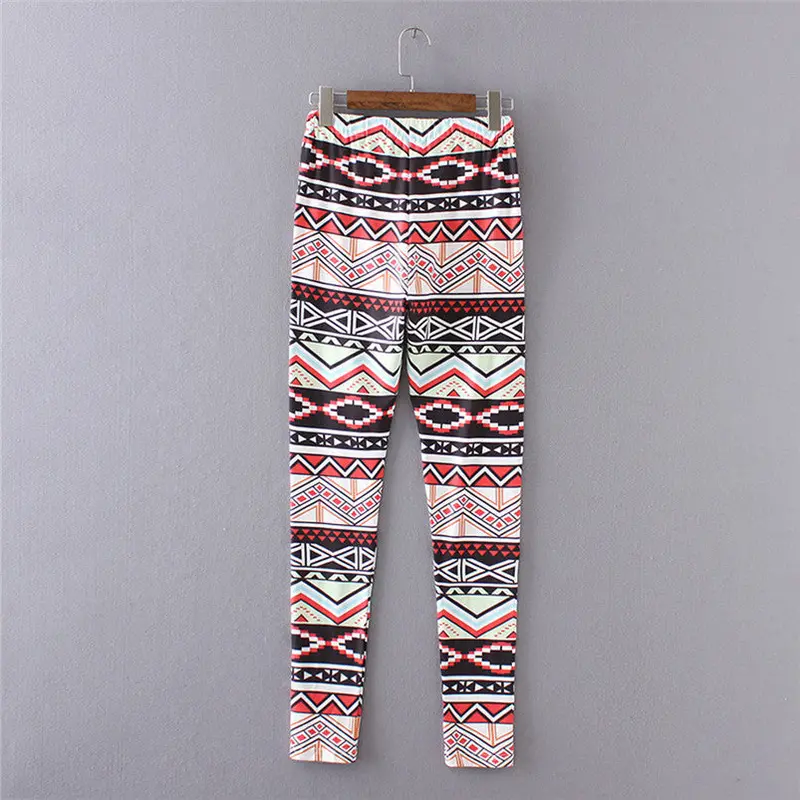 Casual Leggings Women Lady Skinny Geometric Print Stretchy Jegging Pants Slim Leggings Fast Shipping Feida 2