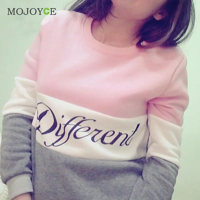 Casual Letters Printed Hoodies Sweatshirt Women Long Sleeve Hoodie Tee Tops Pink Pullover Jumper Sweatshirt Women Top 2