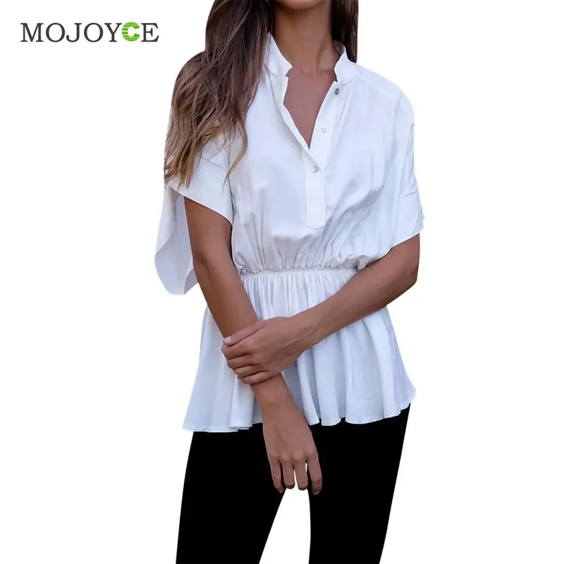 Casual Loose Short Sleeve Women Blouse Acetate Shirt Women Blusas Fashion White Blouse Blusas Femininas Women Tops 1