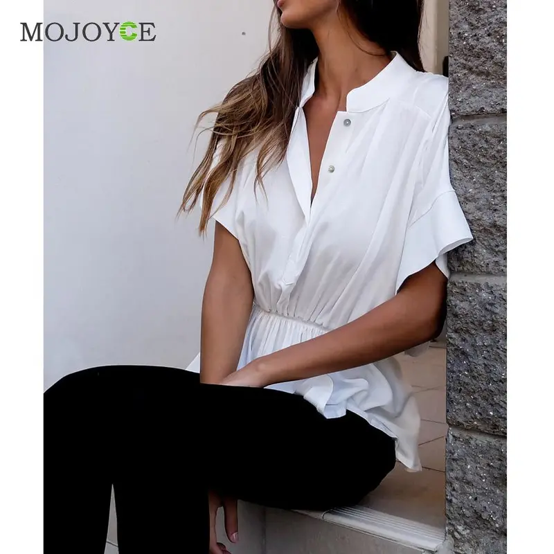 Casual Loose Short Sleeve Women Blouse Acetate Shirt Women Blusas Fashion White Blouse Blusas Femininas Women Tops 3
