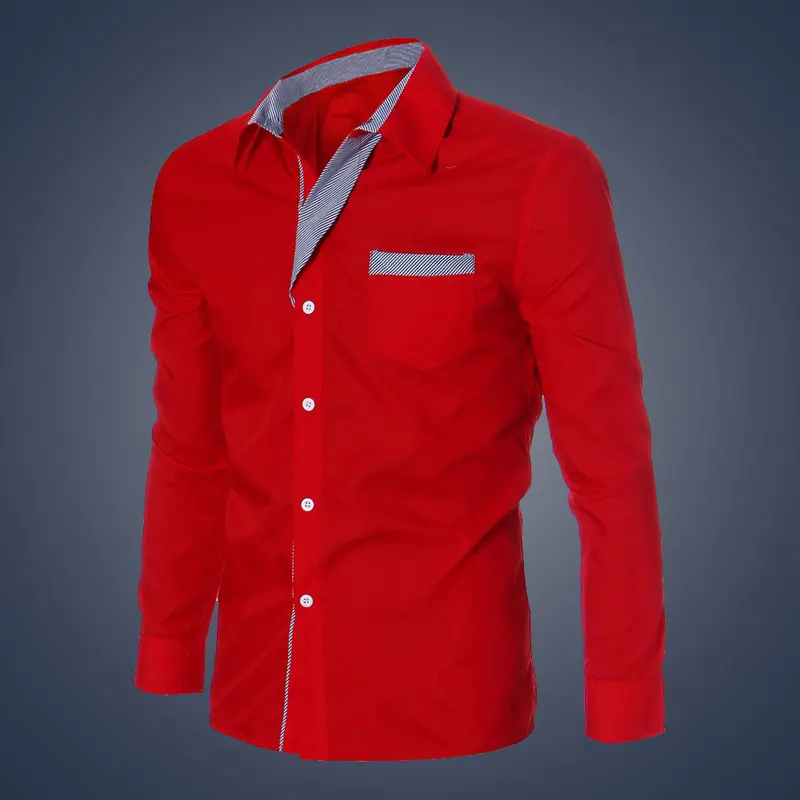 Casual Mens Luxury Long Sleeve Casual Slim Fit Stylish Dress Shirts 3