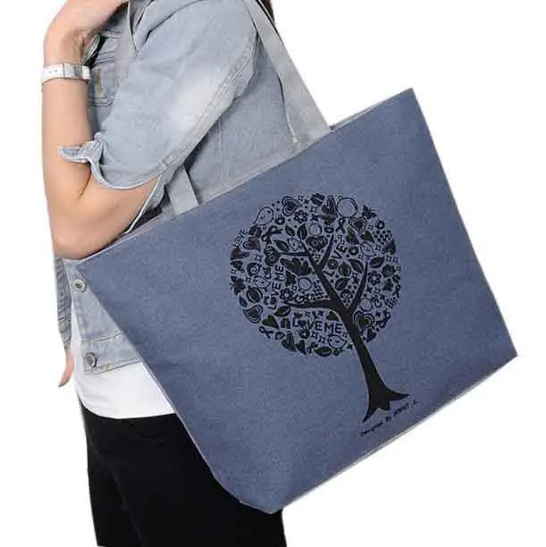 Casual Printing Women Bags Canvas Hbag Bag Purse Shoulder Ladies Bolsa Feminina Clutch Large-Capacity Tote Shopping Bags 2