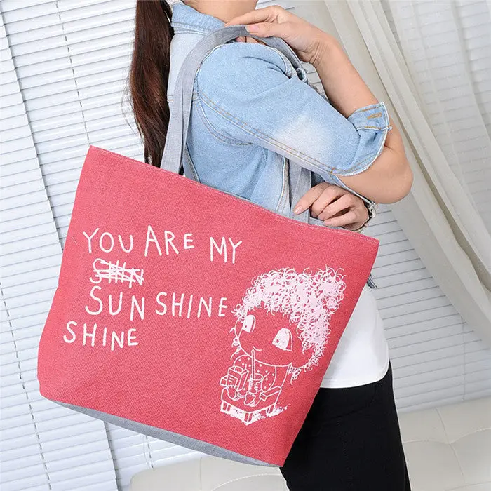 Casual Printing Women Bags Canvas Hbag Bag Purse Shoulder Ladies Bolsa Feminina Clutch Large-Capacity Tote Shopping Bags 5