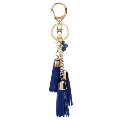 Casual Pu Tassels Women Keychain Bag Pendant Alloy Car Key Chain Ring Holder Retro Jewelry For Women 3