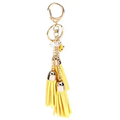 Casual Pu Tassels Women Keychain Bag Pendant Alloy Car Key Chain Ring Holder Retro Jewelry For Women 7