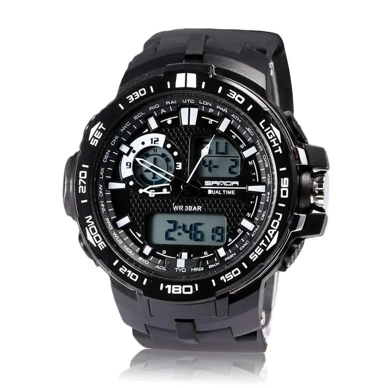Casual Sanda Students Waterproof Wrist Watch Sports Electronic Three Pin Digital Simple Type Watch Best Gifts 1