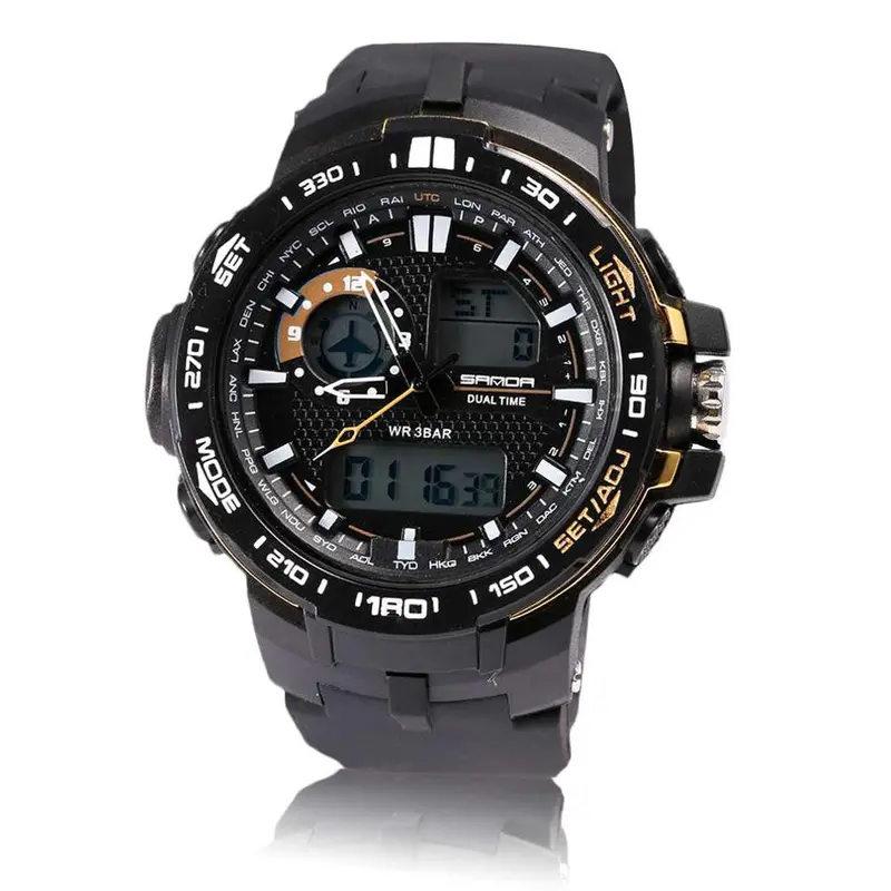 Casual Sanda Students Waterproof Wrist Watch Sports Electronic Three Pin Digital Simple Type Watch Best Gifts 2