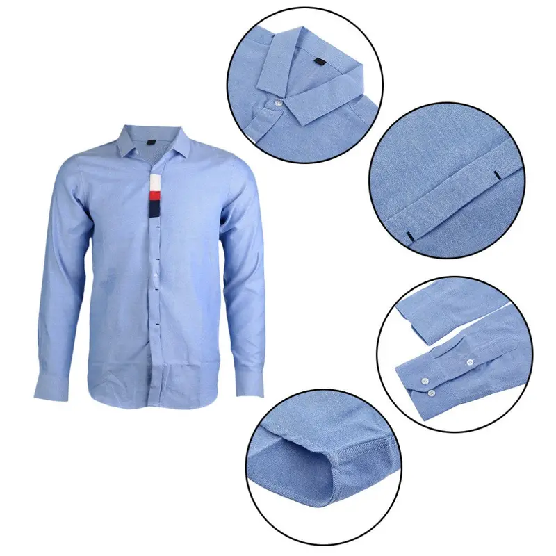Casual Stylish Casual Slim Fit Silhouette Long Sleeve Dress Shirt Tops Whitegrayblue Mlxlxxlxxxl 8