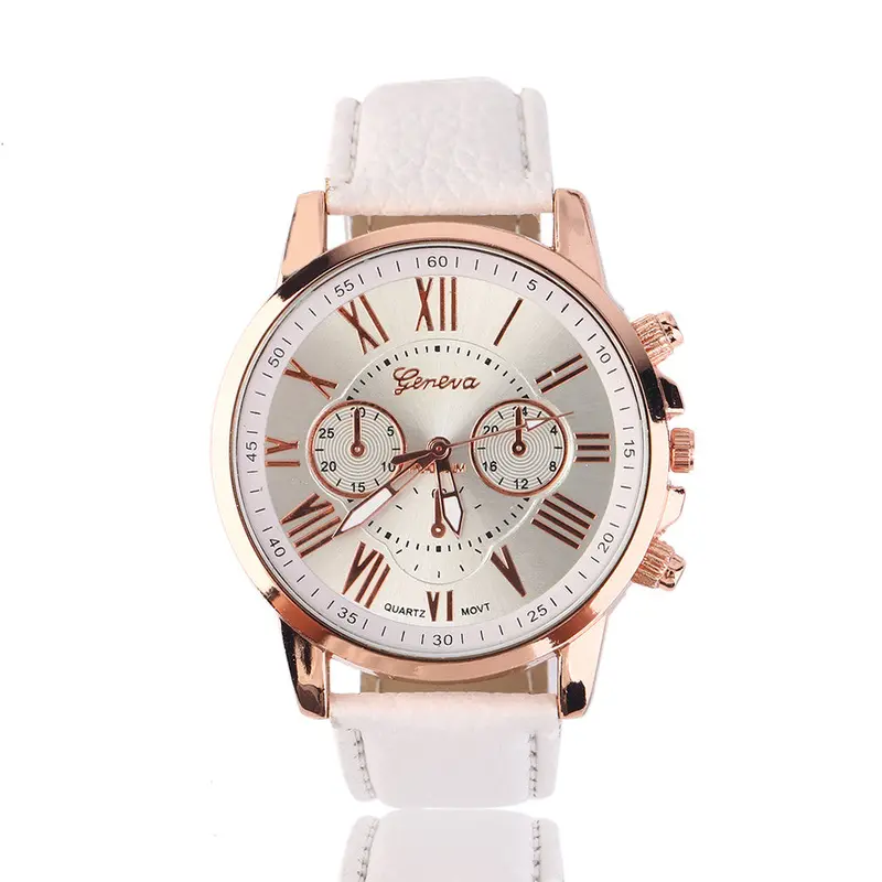 Casual Stylish Numerals Faux Leather Quartz Watch Montre Femme Watches Relojes Mujer 2