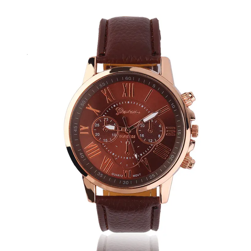 Casual Stylish Numerals Faux Leather Quartz Watch Montre Femme Watches Relojes Mujer 3