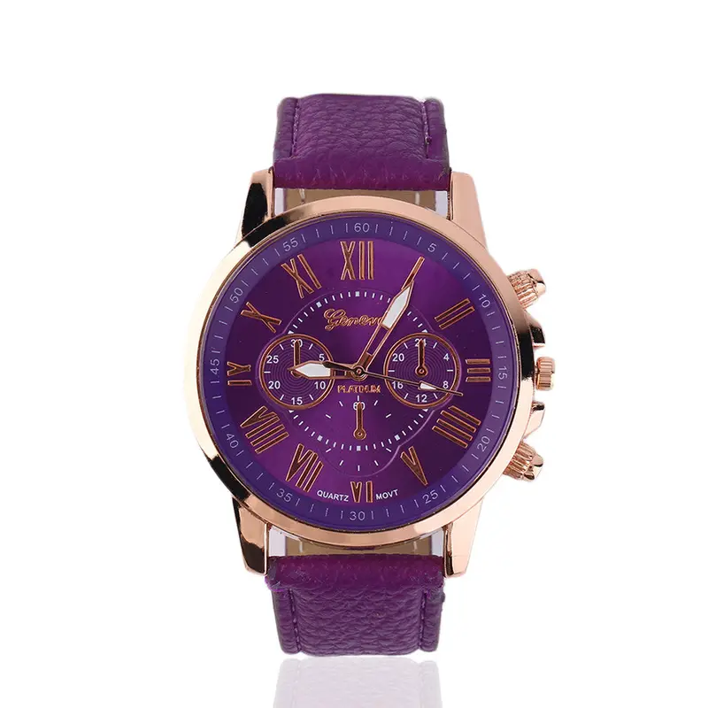 Casual Stylish Numerals Faux Leather Quartz Watch Montre Femme Watches Relojes Mujer 6