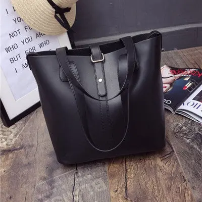Casual Tote Women Leather Handbags Bucket Shoulder Bags Ladies Cross Body Bags Large Capacity Ladies Bag Bolsa Sac 1