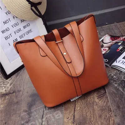 Casual Tote Women Leather Handbags Bucket Shoulder Bags Ladies Cross Body Bags Large Capacity Ladies Bag Bolsa Sac 2