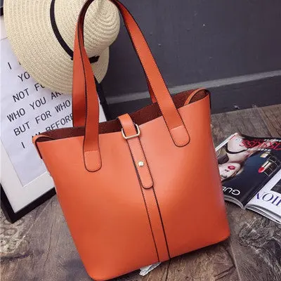 Casual Tote Women Leather Handbags Bucket Shoulder Bags Ladies Cross Body Bags Large Capacity Ladies Bag Bolsa Sac 3