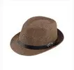 Casual Trendy Beach Sun Straw Panama Jazz Hat Cowboy Fedora Gangster Cap With Black Ribbon 1