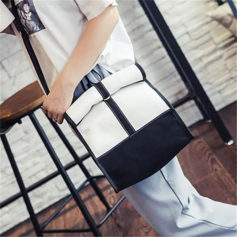 Casual Vintage Spell Color Women Bags Canvas Crossbody Shoulder Bag Hbag Casual Women Messenger Bags Bolsa 1