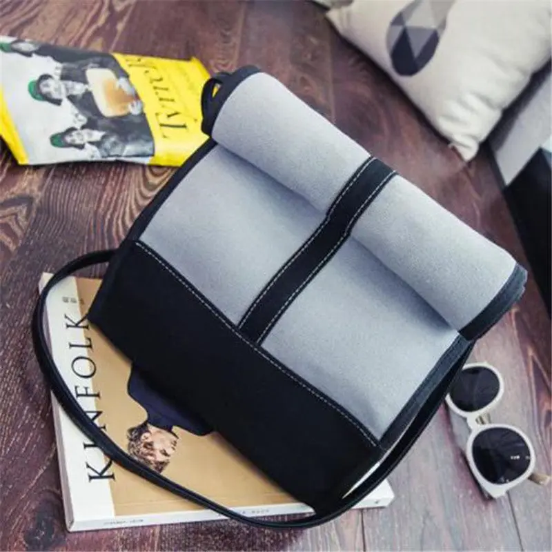 Casual Vintage Spell Color Women Bags Canvas Crossbody Shoulder Bag Hbag Casual Women Messenger Bags Bolsa 2