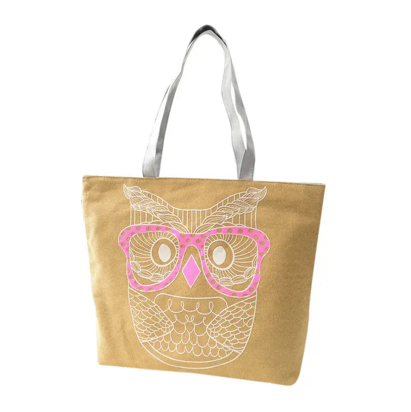 Casual Women Bag Lady Owl Printing Canvas Shoulder Shopping Hbags Bag Travel Bags Tote Hbag Women Bags Bolsas 2