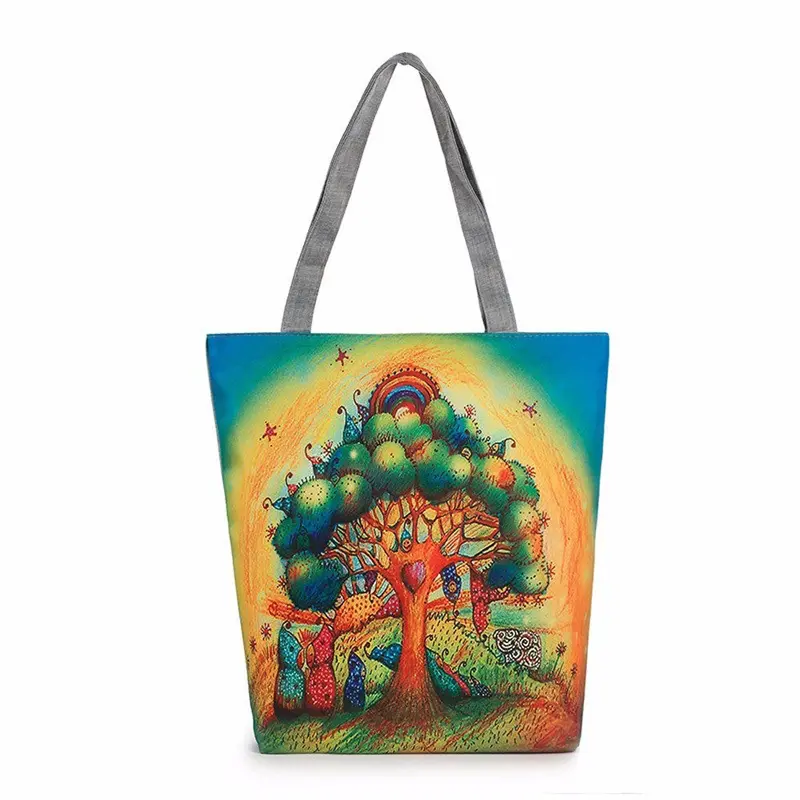 Casual Women Bag Owl Painting Canvas Hbags Shoulder Shopping Bag Travel Bags Tote Hbag Women Bags Bolsas 1