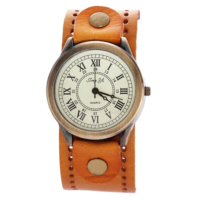 Casual Women Dress Watches Vintage Pu Leather Band Clock Relogio Feminino Elegant Quartz Analog Punk Watch 3
