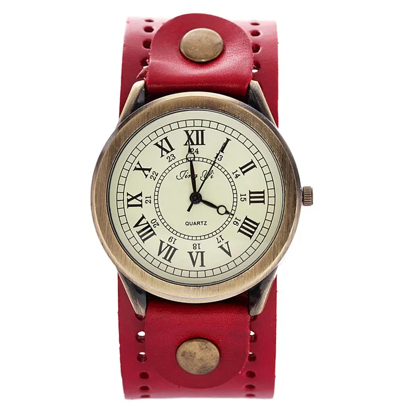 Casual Women Dress Watches Vintage Pu Leather Band Clock Relogio Feminino Elegant Quartz Analog Punk Watch 4