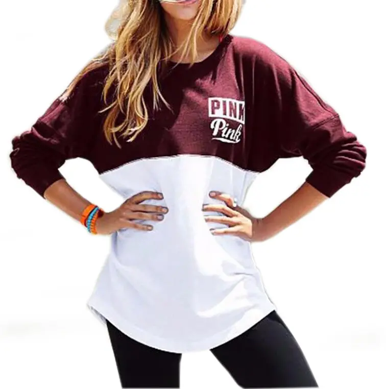 Casual Women Hoody Letter Print Pink Patchwork Hoodie Sweatshirt Hoodies Women's Tracksuit Gv387 3
