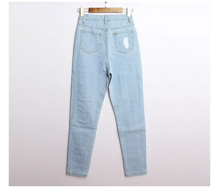 Casual Women Jeans Ripped Denim Boyfriend Jeans For Women Plus Size Jeans Women Hole Vintage Trousers Capris For Women 4