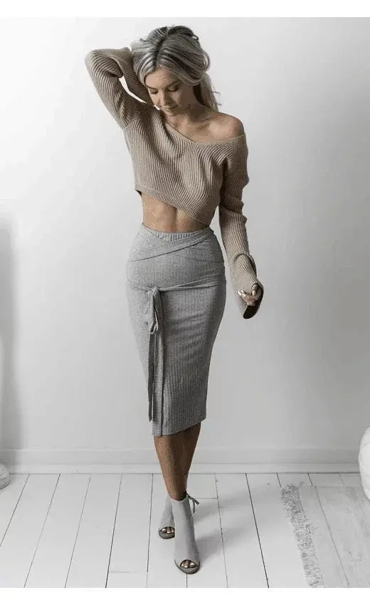 Casual Women Knitted Sweaters Pullovers Long Sleeve Crop Sweater Slim Solid Knitted Sweater Gv355 1