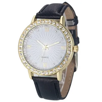 Casual Women Watch Montre Women's Crystal Diamond Watches Analog Leather Quartz Wrist Watch Dress Relogio 1