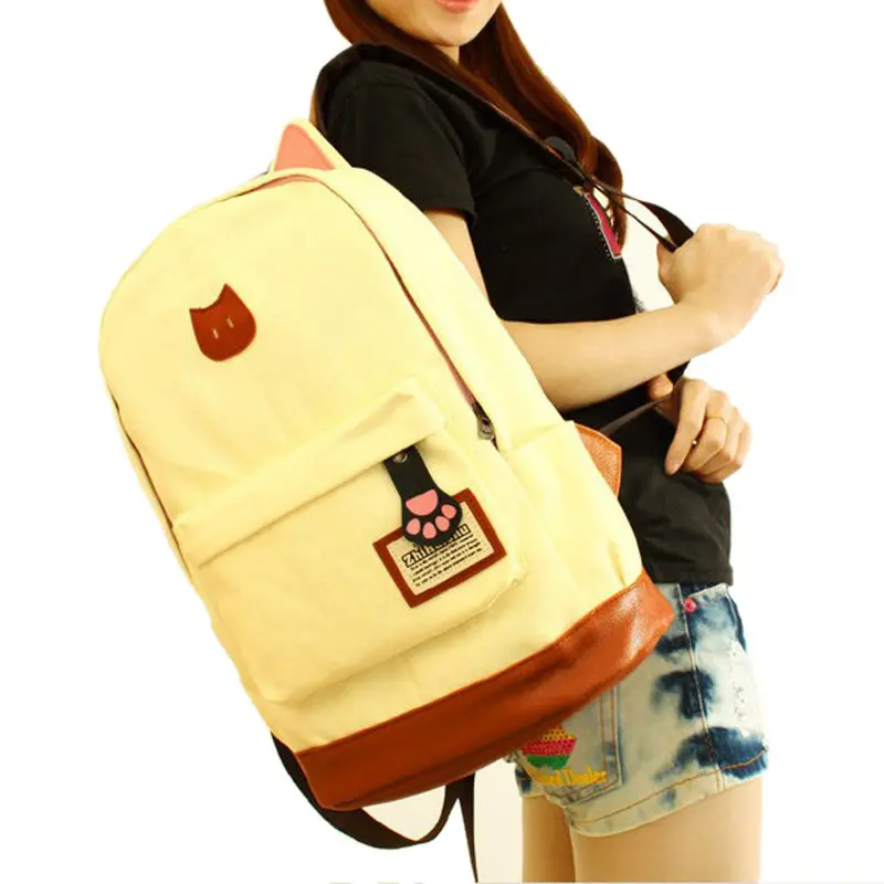 Cat Backpack Women Canvas Printing School Backpack For Girls Bag Backpacks Women Bag 1