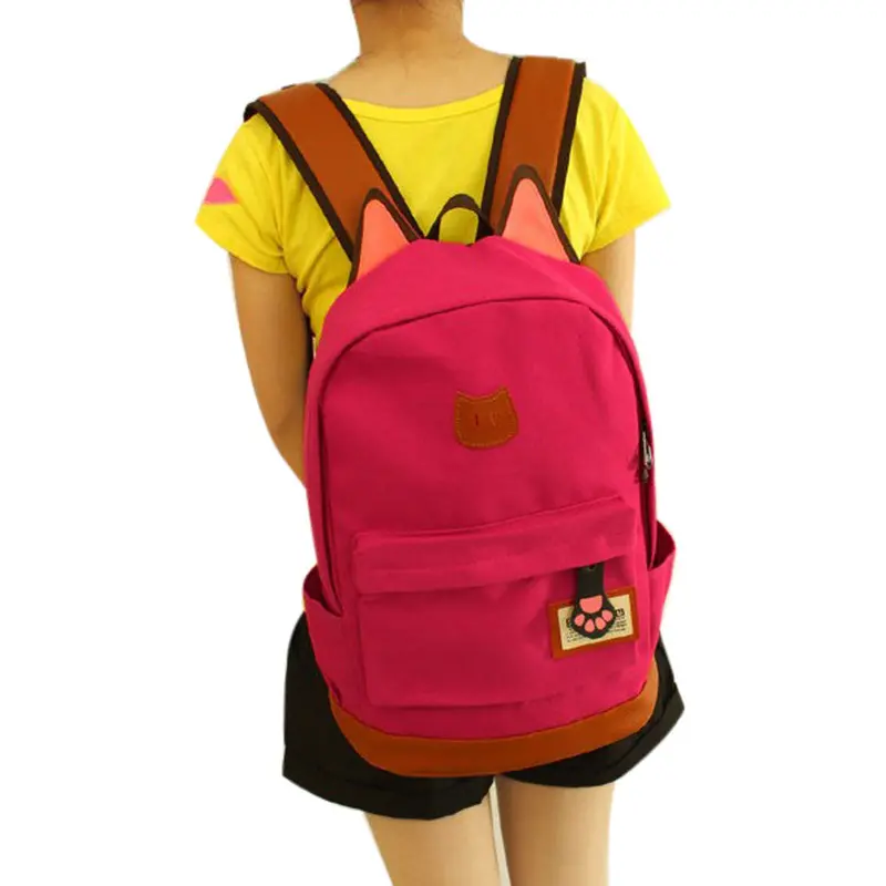 Cat Backpack Women Canvas Printing School Backpack For Girls Bag Backpacks Women Bag 6